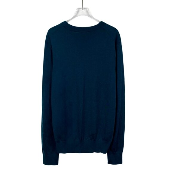 Dior Deep Blue Cashmere Round-Neck Long-Sleeved Sweater XL Logo Embroidery Made - Picture 5 of 7